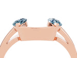 Marquise Aquamarine Open Band Ring in Rose gold with Tension Setting_4