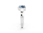 Marquise Aquamarine Open Band Ring in Silver with Tension Setting_2