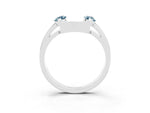Marquise Aquamarine Open Band Ring in Silver with Tension Setting_3