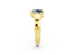 Marquise Aquamarine Open Band Ring in Yellow gold with Tension Setting_2