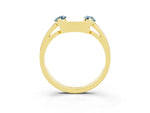 Marquise Aquamarine Open Band Ring in Yellow gold with Tension Setting_3
