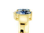 Marquise Aquamarine Open Band Ring in Yellow gold with Tension Setting_5