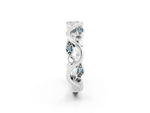 Marquise Aquamarine Vine Eternity Band in Platinum with Bezel Setting_2