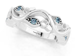 Marquise Aquamarine Vine Eternity Band in White gold with Bezel Setting_1