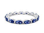 Marquise Blue Sapphire Eternity Band in Platinum with U-Prong Setting