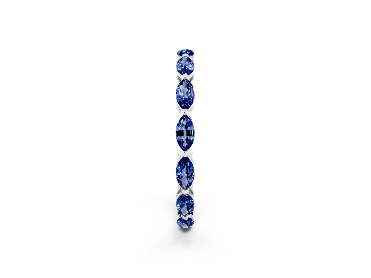 Marquise Blue Sapphire Eternity Band in Platinum with U-Prong Setting_2