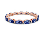 Marquise Blue Sapphire Eternity Band in Rose gold with U-Prong Setting