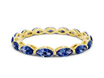 Marquise Blue Sapphire Eternity Band in Yellow gold with U-Prong Setting