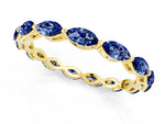 Marquise Blue Sapphire Eternity Band in Yellow gold with U-Prong Setting_1