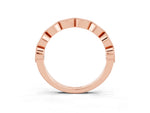 Marquise Blue Sapphire Milgrain Half Eternity Band in Rose gold with Bezel Setting_3