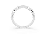 Marquise Blue Sapphire Milgrain Half Eternity Band in White gold with Bezel Setting_3