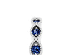 Marquise Blue Sapphire Milgrain Half Eternity Band in White gold with Bezel Setting_5