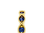 Marquise Blue Sapphire Milgrain Half Eternity Band in Yellow gold with Bezel Setting_5