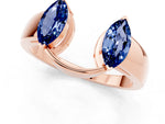 Marquise Blue Sapphire Open Band Ring in Rose gold with Tension Setting_1