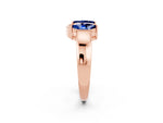 Marquise Blue Sapphire Open Band Ring in Rose gold with Tension Setting_2
