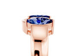 Marquise Blue Sapphire Open Band Ring in Rose gold with Tension Setting_5