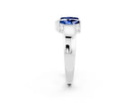 Marquise Blue Sapphire Open Band Ring in Silver with Tension Setting_2