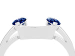 Marquise Blue Sapphire Open Band Ring in Silver with Tension Setting_4