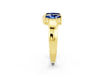 Marquise Blue Sapphire Open Band Ring in Yellow gold with Tension Setting_2