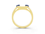 Marquise Blue Sapphire Open Band Ring in Yellow gold with Tension Setting_3