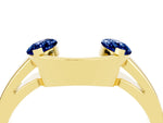 Marquise Blue Sapphire Open Band Ring in Yellow gold with Tension Setting_4