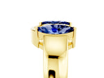 Marquise Blue Sapphire Open Band Ring in Yellow gold with Tension Setting_5