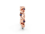 Marquise Blue Sapphire Vine Eternity Band in Rose gold with Bezel Setting_2