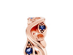 Marquise Blue Sapphire Vine Eternity Band in Rose gold with Bezel Setting_5