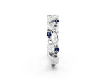 Marquise Blue Sapphire Vine Eternity Band in White gold with Bezel Setting_2