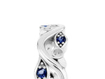Marquise Blue Sapphire Vine Eternity Band in White gold with Bezel Setting_5