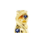 Marquise Blue Sapphire Vine Eternity Band in Yellow gold with Bezel Setting_5