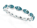 Marquise Blue Topaz Eternity Band in Platinum with U-Prong Setting_1