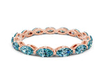 Marquise Blue Topaz Eternity Band in Rose gold with U-Prong Setting