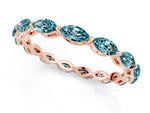 Marquise Blue Topaz Eternity Band in Rose gold with U-Prong Setting_1