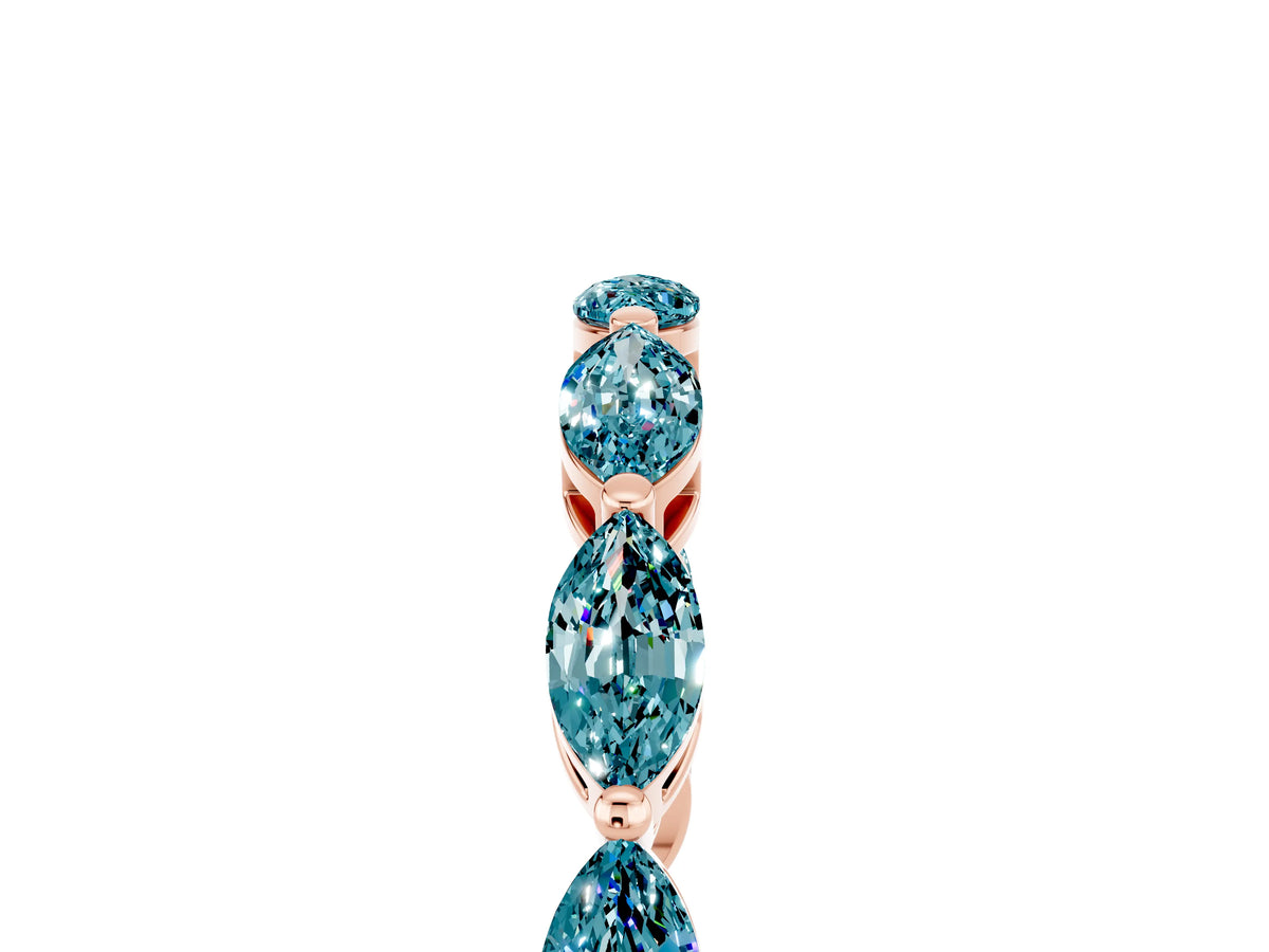 Marquise Blue Topaz Eternity Band in Rose gold with U-Prong Setting_5
