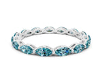 Marquise Blue Topaz Eternity Band in Silver with U-Prong Setting
