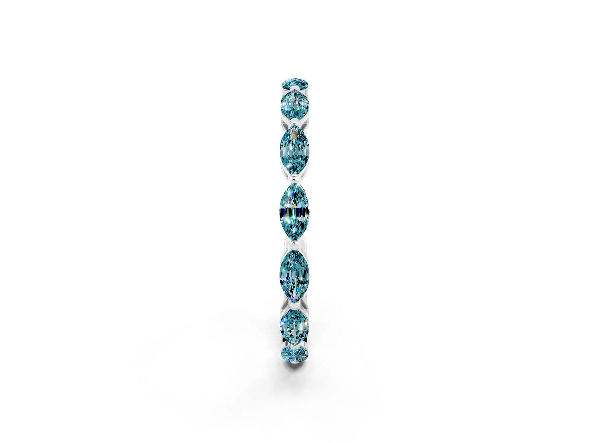 Marquise Blue Topaz Eternity Band in Silver with U-Prong Setting_2