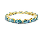 Marquise Blue Topaz Eternity Band in Yellow gold with U-Prong Setting