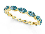 Marquise Blue Topaz Eternity Band in Yellow gold with U-Prong Setting_1