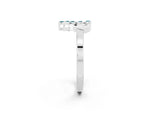 Marquise Blue Topaz Floral Cluster Bypass Ring in Platinum with Prong Setting_2