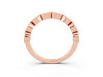 Marquise Blue Topaz Milgrain Half Eternity Band in Rose gold with Bezel Setting_3