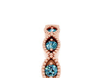Marquise Blue Topaz Milgrain Half Eternity Band in Rose gold with Bezel Setting_5