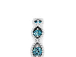 Marquise Blue Topaz Milgrain Half Eternity Band in Silver with Bezel Setting_5
