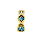 Marquise Blue Topaz Milgrain Half Eternity Band in Yellow gold with Bezel Setting_5