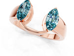 Marquise Blue Topaz Open Band Ring in Rose gold with Tension Setting_1