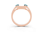 Marquise Blue Topaz Open Band Ring in Rose gold with Tension Setting_3