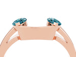 Marquise Blue Topaz Open Band Ring in Rose gold with Tension Setting_4