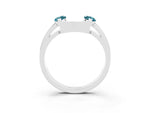 Marquise Blue Topaz Open Band Ring in White gold with Tension Setting_3