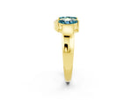 Marquise Blue Topaz Open Band Ring in Yellow gold with Tension Setting_2