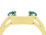 Marquise Blue Topaz Open Band Ring in Yellow gold with Tension Setting_4